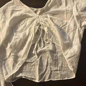 White Drawstring Blouse